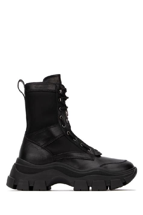 leather combat boots prada|prada chunky sole combat boots.